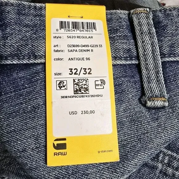 G-star Raw Elwood 5620 Blue 3D Denim Innovation Antique 96 Men's Jeans 32x32